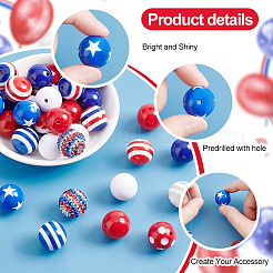 1 Set Mixed Style Acrylic Round Beads Sets&nbsp;SACR-PH0001-52F