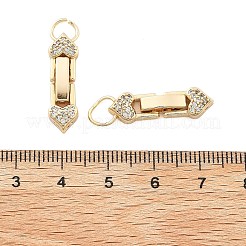 Brass Micro Pave Clear Cubic Zirconia Fold Over Clasps&nbsp;KK-B125-13G-02