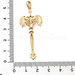 Brass Micro Pave Cubic Zirconia Big Pendants&nbsp;KK-B147-04G-11
