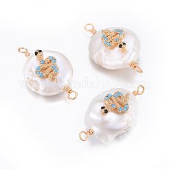 Natural Pearl Links connectors&nbsp;PEAR-E013-12A