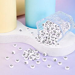 500Pcs Acrylic Horizontal Hole Letter Beads&nbsp;OACR-YS0001-03U