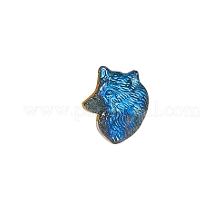 Natural Labradorite Carved Healing Wolf Head Figurines&nbsp;PW-WG63853-01