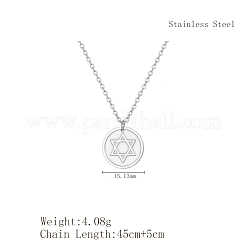 Stylish 304 Stainless Steel Star of David Pendant Necklace for Women's Daily Wear&nbsp;LS-NW9851-2