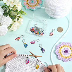 1 Set Butterfly Alloy Enamel Pendant Locking Stitch Markers&nbsp;HJEW-SC0001-60