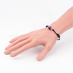 Adjustable Natural Gemstone and Waxed Cotton Cord Bracelets&nbsp;BJEW-JB02333