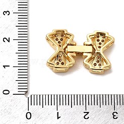 Brass Micro Pave Clear Cubic Zirconia Fold Over Clasps&nbsp;KK-C075-30G