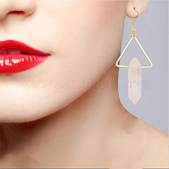 3 Pairs 3 Style Natural Mixed Gemstone Triangle with Bullet Dangle Earrings&nbsp;EJEW-AN0002-27