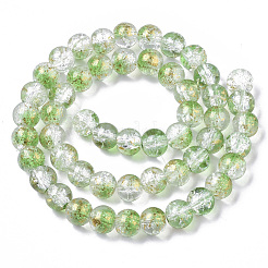 Transparent Spray Painted Crackle Glass Bead Strands&nbsp;GLAA-N035-03C-A02