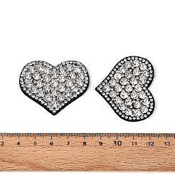 Heart Hotfix Glass Rhinestone with Cloth Patches&nbsp;PATC-T002-02M