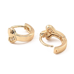 Brass Micro Pave Cubic Zirconia Hoop Earrings&nbsp;EJEW-D078-13KCG