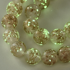 Handmade Gold Sand Lampwork Beads Strands&nbsp;LAMP-T007-06K