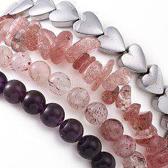4Pcs Natural & Synthetic Gemstone Stretch Bracelet Sets&nbsp;BJEW-JB08946