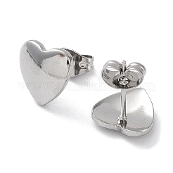 Non-Tarnish 304 Stainless Steel Heart Ear Studs for Women&nbsp;EJEW-P234-19P