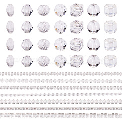 7 Strands 7 Styles Transparent Glass Bead Strands&nbsp;GLAA-TA0002-73