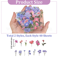 2 Bags 2 Colors PET Flower Self-Adhesive Stickers&nbsp;DIY-DJ0001-89