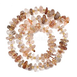 Natural Black Gold Rutilated Quartz Beads Strands&nbsp;G-F821-B04-01