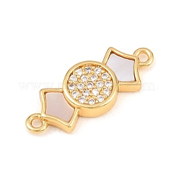 Natural White Shell Candy Link Connector Charms&nbsp;KK-Z140-02G-02