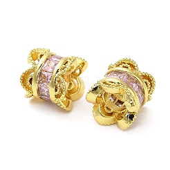 Brass Micro Pave Cubic Zirconia Beads&nbsp;KK-B142-06G-01