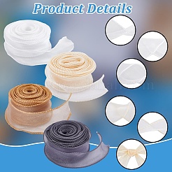4 Rolls 4 Colors Polyester Chiffon Ribbon&nbsp;DIY-CP0010-73