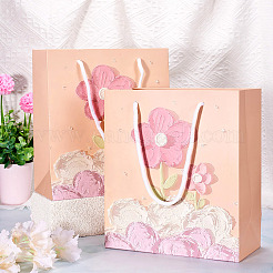 6Pcs Rectangle Paper FLower Gift Bags with Rope Handles&nbsp;ABAG-TA0001-29B
