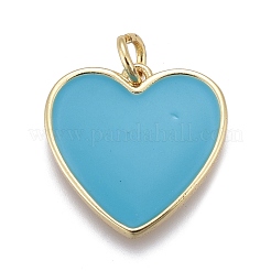 Brass Enamel Pendants&nbsp;ZIRC-M108-40-G