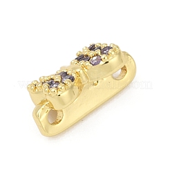 Brass Micro Pave Cubic Zirconia Slide Charms&nbsp;KK-G526-01G