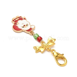 Christmas Theme Alloy Enamel Pendant Decorations&nbsp;HJEW-JM04049-02
