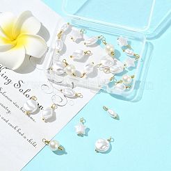 24Pcs 6 Styles ABS Plastic Imitation Pearl Pendants&nbsp;KK-FS0001-93