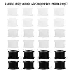 6Pcs 3 Colors Pulley Silicone Ear Gauges Flesh Tunnels Plugs&nbsp;FIND-YW0001-18E