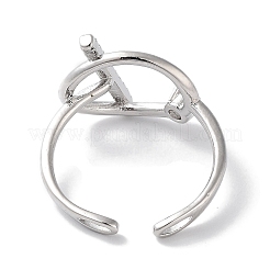 Brass Micro Pave Cubic Zirconia Cuff Rings&nbsp;RJEW-G310-02P