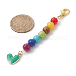Alloy Enamel Heart Pendant Decorations&nbsp;HJEW-JM01507-04