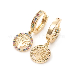 Brass Micro Pave Cubic Zirconia Huggie Hoop Earrings&nbsp;EJEW-G276-01G