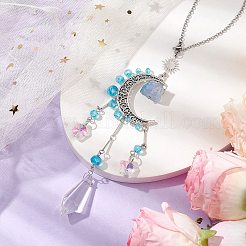 Alloy Moon Window Hanging Prism Ornaments&nbsp;HJEW-TA00284-03
