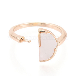 Half Round Shape Brass Shell Cuff Ring Settings&nbsp;LS-KK-T076-64G