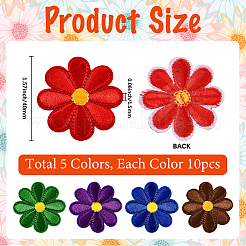 50Pcs 5 Colors Computerized Embroidery Cloth Iron on/Sew on Patches&nbsp;PATC-CY0001-17B