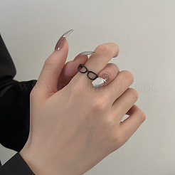 Brass Glasses Frame Open Cuff Ring for Women&nbsp;LS-RJEW-F140-140EB