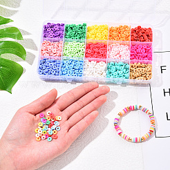 2250Pcs 15 Colors Handmade Polymer Clay Beads&nbsp;CLAY-YW0001-26A