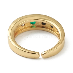 Brass Micro Pave Cubic Zirconia Open Rings&nbsp;RJEW-L100-009A-G