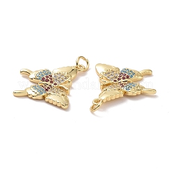 Brass Cubic Zirconia Pendants&nbsp;KK-G453-22G