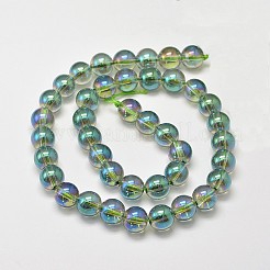 Electroplated Synthetic Quartz Bead Strands&nbsp;EGLA-J061-8mm-FR03