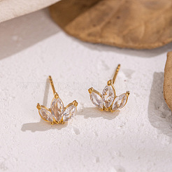 304 Stainless Steel Flower Stud Earrings&nbsp;WA7046