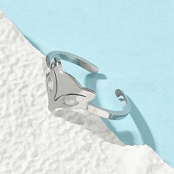 304 Stainless Steel Adjustable Cuff Rings&nbsp;RJEW-Z105-01P-07