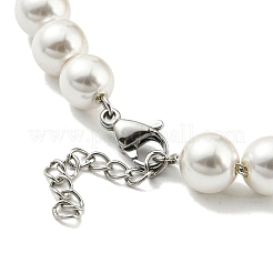 Rack Plating Brass Dragon & Plastic Pearl Beaded Bracelet&nbsp;BJEW-D030-01B-G