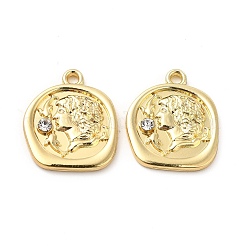 Rack Plating Alloy Rhinestone Pendants&nbsp;FIND-G044-16LG