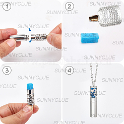 304 Stainless Steel Hollow Cloud Column Perfume Bottle Pendant Necklaces&nbsp;NJEW-SC0001-47B