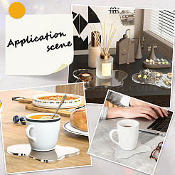 2Pcs 2 Styles Transparent Acrylic Cup Mats&nbsp;AJEW-CN0006-47