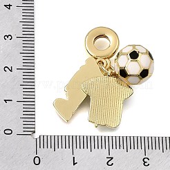 Football Theme Brass & Enamel European Dangle Charms&nbsp;KK-CBA8E93-01D