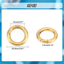 3Pcs 201 Stainless Steel Spring Gate Rings&nbsp;STAS-UN0048-38