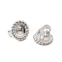 Flat Round Brass Hoop Earring Findings&nbsp;KK-Z154-09P