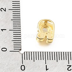 Brass Micro Pave Clear Cubic Zirconia Initial Spacer Bars&nbsp;KK-E802-34G-R